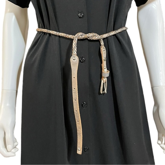 Calvin Klein Jeans Silver Braided Belt, L - Picture 3 of 7